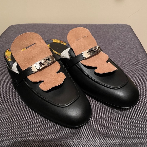 Hermès black mules silver buckle - US 6.5 - 7 - Picture 2 of 9